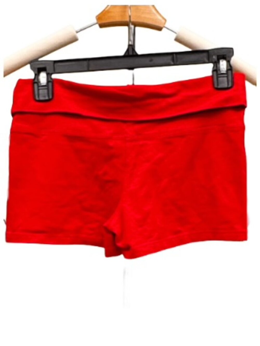 Active Basic NEW High Quality Red Activewear Fold Over Yoga Shorts Stretch LG